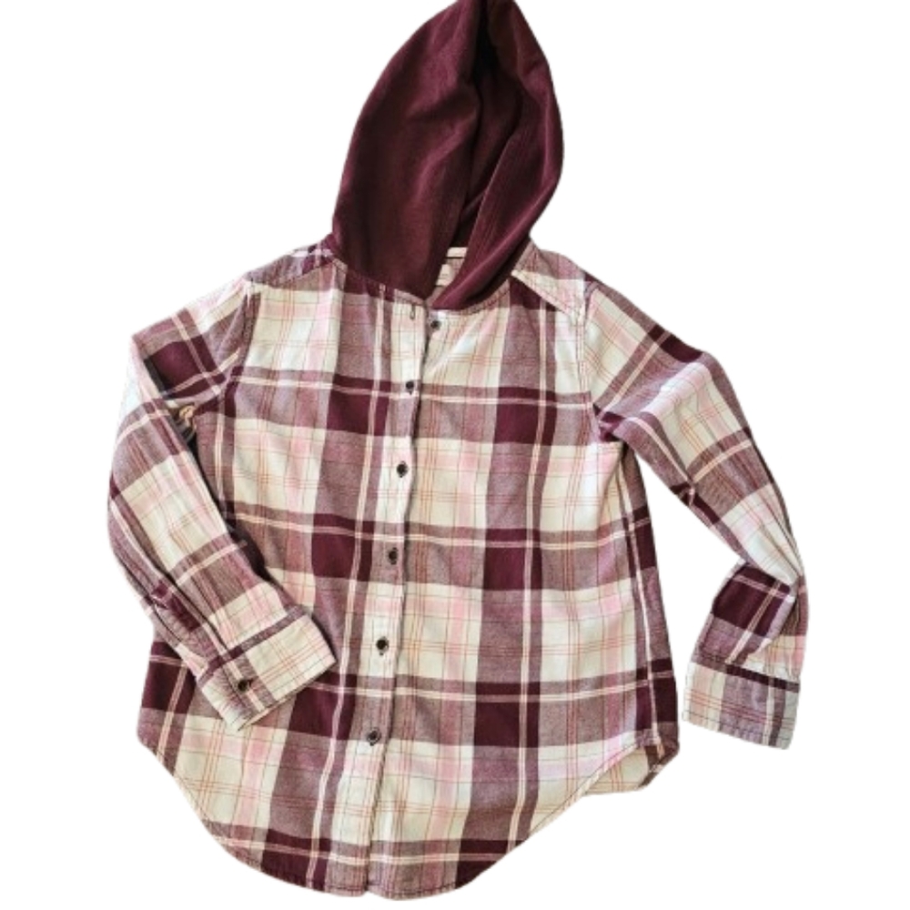 SO Boyfriend Flannel Hooded Shirt